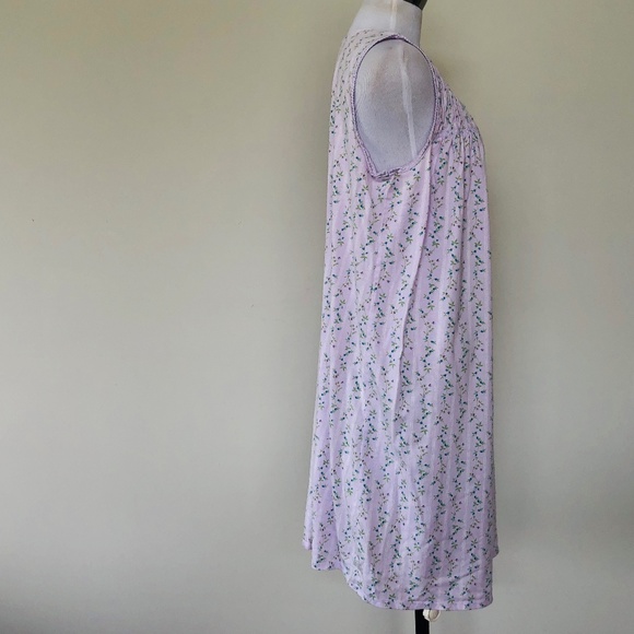 Violet Purple Floral Nightgown Pullover Sleeveless SECRET TREASURES Medium - Picture 4 of 8